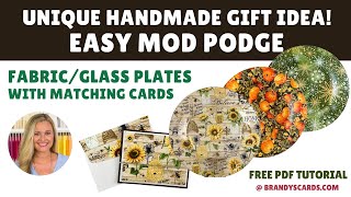 Want a Unique Handmade Gift Idea Easy Mod Podge Fabric Glass Plate Gift [upl. by Margalo]