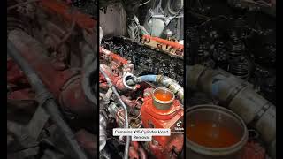 Cummins X15 Cylinder Head Removal [upl. by Cavill637]