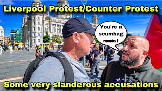 Liverpool Protest And Counter Protest “you’re a scumbag ra€st” [upl. by Settera]