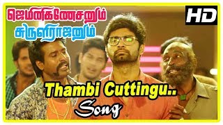 Gemini Ganeshanum Suruli Raajanum Scenes  Thambi Cuttingu Song  Atharvaa comes to meet Pranitha [upl. by Hacceber387]