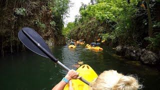 Xenotes Oasis Maya Tour POV Kayaking River Canyon Kayak Xenotes Tour Cenote Cancun Mexico Gopro 4K [upl. by Riancho970]