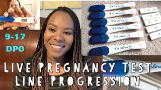 PREGNANCY TEST LINE PROGRESSION 917DPO CLEAR BLUE [upl. by Berns]