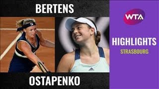 Kiki Bertens vs Jelena Ostapenko  2020 Strasbourg Second Round  WTA Highlights [upl. by Nobell]