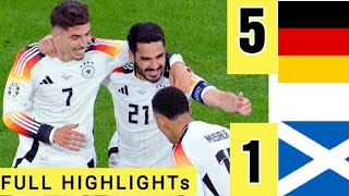 ⚪ Germany vs Scotland 51 HighLights all goals Red card Wirtz Harvetz Musiala and Other goals [upl. by Llamaj]