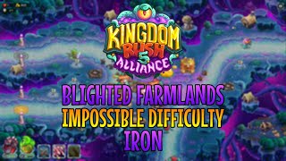 Kingdom Rush Alliance  Blighted Farmlands Impossible  IRON [upl. by Ayerhs437]