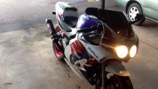 1998 CBR250RR Yoshimura TRS Exhaust Rev and Walk Around [upl. by Aiva135]