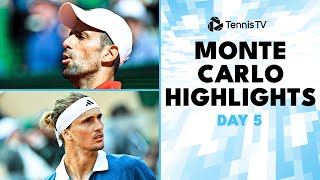 Djokovic vs Musetti Sinner Medvedev Zverev Tsitsipas amp More  MonteCarlo 2024 Highlights Day 5 [upl. by Putscher]