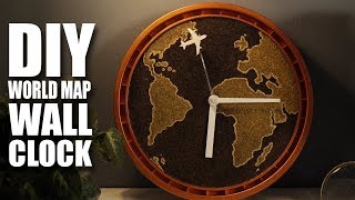 How to make a DIY Wall Clock with World Map [upl. by Ahsaz]