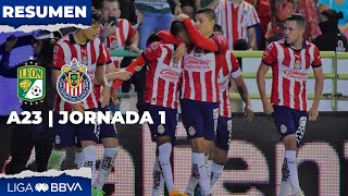 Resumen y Goles  León vs Chivas  Liga BBVA MX  Apertura 2023  Jornada 1 [upl. by Akienom723]