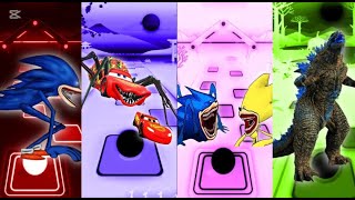 ⚡Shin Sonic⚔️Monster McQueen ⚔️Shin Tails ⚔️Godzilla⚡EDM Rush Tiles HOP🎶🎧🎹 Music games🎮🕹️ [upl. by Attaynik]