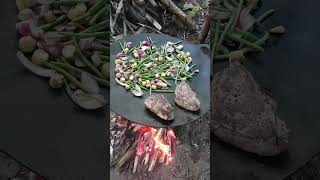 Petromax Griddle Steak and Veg Sizzle Night camping campfirecooking [upl. by Glassco]