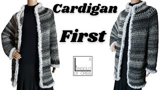 TUTORIAL cardigan alluncinetto quotFIRSTquot  TOP DOWN [upl. by Enelrae]