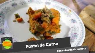 ¿Cómo preparar pastel de carne con corteza de camote amarillo [upl. by Yoreel]