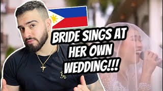 🇵🇭 Bride From The Philippines Sings At Her Own Wedding  Almira Lat He Knows British REACTION [upl. by Larsen57]