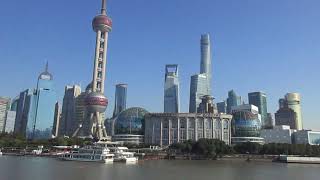 Shanghai Huangpu river cruise skyline [upl. by Kalikow832]