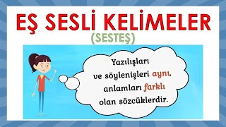 EŞ SESLİ SESTEŞ KELİMELER ANİMASYONLU KONU ANLATIMI [upl. by Attiuqal]