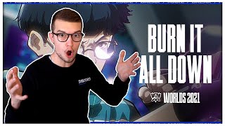 KILLED IT  Burn It All Down ft PVRIS  Worlds 2021 REACTION Agent Reacts [upl. by Esau]