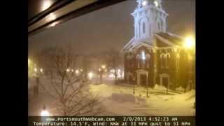 2013 Blizzard 48 Hour Time Lapse Market Square  North Church Portsmouth NH [upl. by Cirle371]