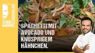 Schnelles Spaghetti mit Avocado und knusprigem Hähnchen Rezept von Steffen Henssler [upl. by Micheal]