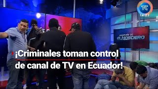 ¡Crisis en Ecuador  Criminales toman canal de TV durante transmisión EN VIVO [upl. by Nilorac939]