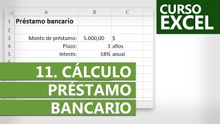 Curso de Excel 2024  Ejercicio 11 Cálculo de Préstamo Bancario [upl. by Nutter676]