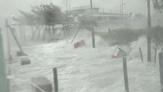 Storm Surge Flooding And Powerful Winds  Typhoon Hato Batters Hong Kong Stock Footage Reel [upl. by Magas]