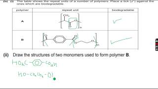 ALevel Chemistry Polymerisation Part 17 [upl. by Neenad821]