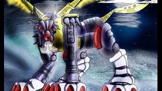 Digimon Gabumon Warp Digivolves To Metalgarurumon English dub w Japanese Music [upl. by Lavicrep]