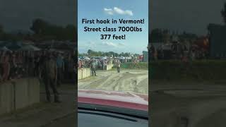 My first pull in vermont toyota tundra 57 in 7000lb street 377 feet 20mph 💪🏁 2nd place win 🏅 [upl. by Korrie269]