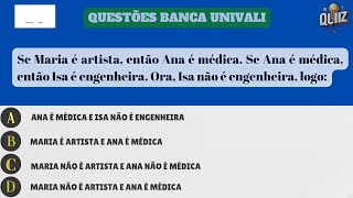 Questões Raciocínio Lógico e Matemática Banca UNIVALI 💭 Concursos Públicos [upl. by Trisha612]