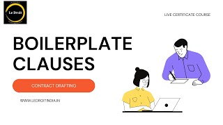 Contract Drafting Boilerplate Clauses Meaning amp Types [upl. by Nit]