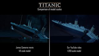 Titanic splits and sinks  James Camerons 200 million movie VS our 1000 miniature Comparison [upl. by Anual]