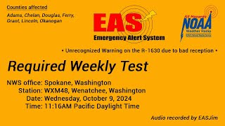 EAS 1009 NWR Required Weekly Test Oct 9 2024 1116AM PDT [upl. by Yblek]