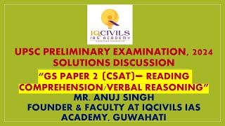 UPSC Prelims 2024 GS Paper 2 Solution Discussion  Passages upsc apsc northeast [upl. by Grochow997]