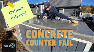 Outdoor Kitchen concrete countertop failbut fixed [upl. by Stutzman752]