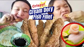 CRISPY CREAM DORY FISH FILLET MUKBANG  PINOY FOOD MUKBANG  AJACK IN TANDEM doryfish mukbang [upl. by Hctub516]