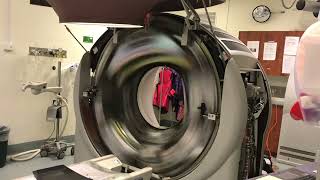 Radiologist films inside of a CT scanner spinning at full speed [upl. by Kemble]