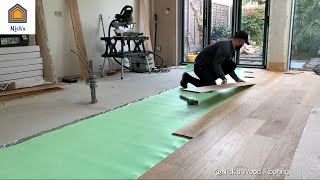 Engineered Hardwood Floor installation How to install [upl. by Leumel299]