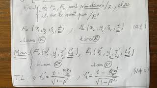 Relativité restreinte  transformation de Galilée transformation de Lorentz [upl. by Einaffets]