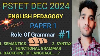 PSTET DEC 2024🔥🔥 English Pedagogy [upl. by Eamon]