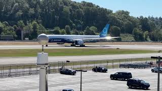 Boeing 7779 WH001N779XW departure out of Boeing Field [upl. by Yengac]