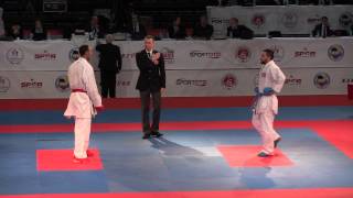 HORNE vs MAMAYEV Male Team Kumite Bronze medal fight 2015 European Karate Championships [upl. by Anipsed]