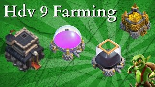 HDV9 Farm Avec 4 Mortiers  TH9 Farm With 4 Mortars [upl. by Aelram]