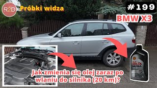 Zmiana właściwości oleju zaraz po wlaniu do silnika plus po dodaniu płukanki Shell BMW 199 [upl. by Ydnelg823]