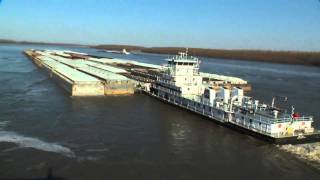 Ingram Barge aerial footage largest barge [upl. by Adnylam]