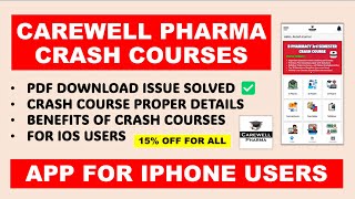 Carewell Pharma Crash Courses  For iPhone Users  pdf Download solved ✅️ Carewell Pharma [upl. by Frants106]