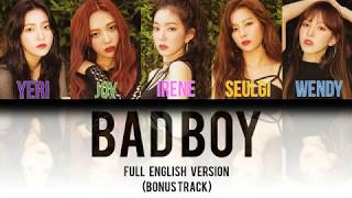 Red Velvet 레드벨벳  Bad Boy FULL English Version Color Coded Lyrics [upl. by Takken]