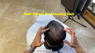 Hair fibers spray for thinning hair  to conceal thinning and receding hairline by THICK FIBER 2022 [upl. by Danit]