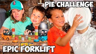 Epic Forklift Frenzy amp Bottle Flip Pie Face Challenge 😱🚜🍰 [upl. by Rosenberg]