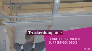 Decke abhängen  Trockenbauguide  Deckensystem  Trockenbau Trockenbau Decke Spachteln [upl. by Yelrebma]